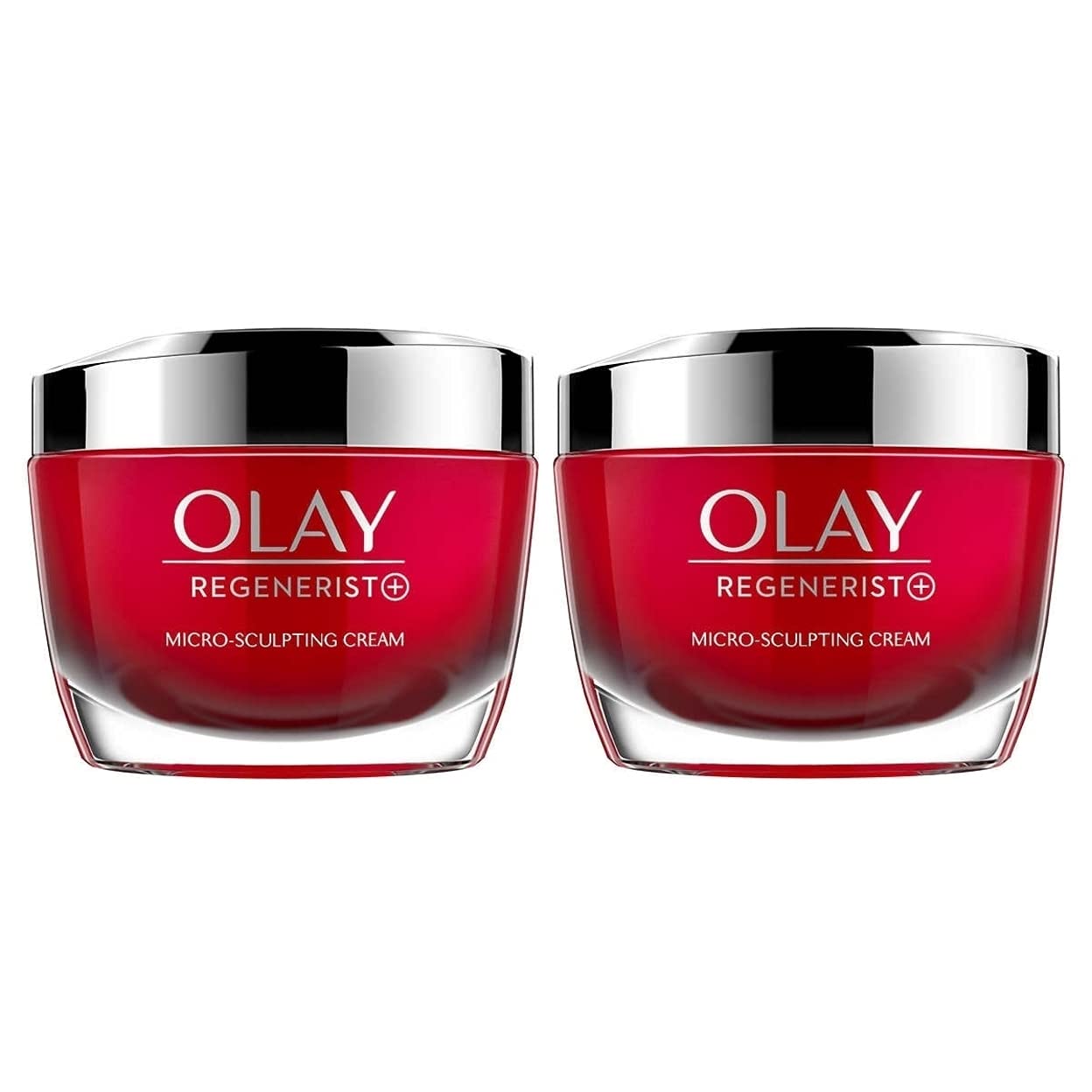 Olay Regenerist front jar showing creamy texture and visible firming benefit
