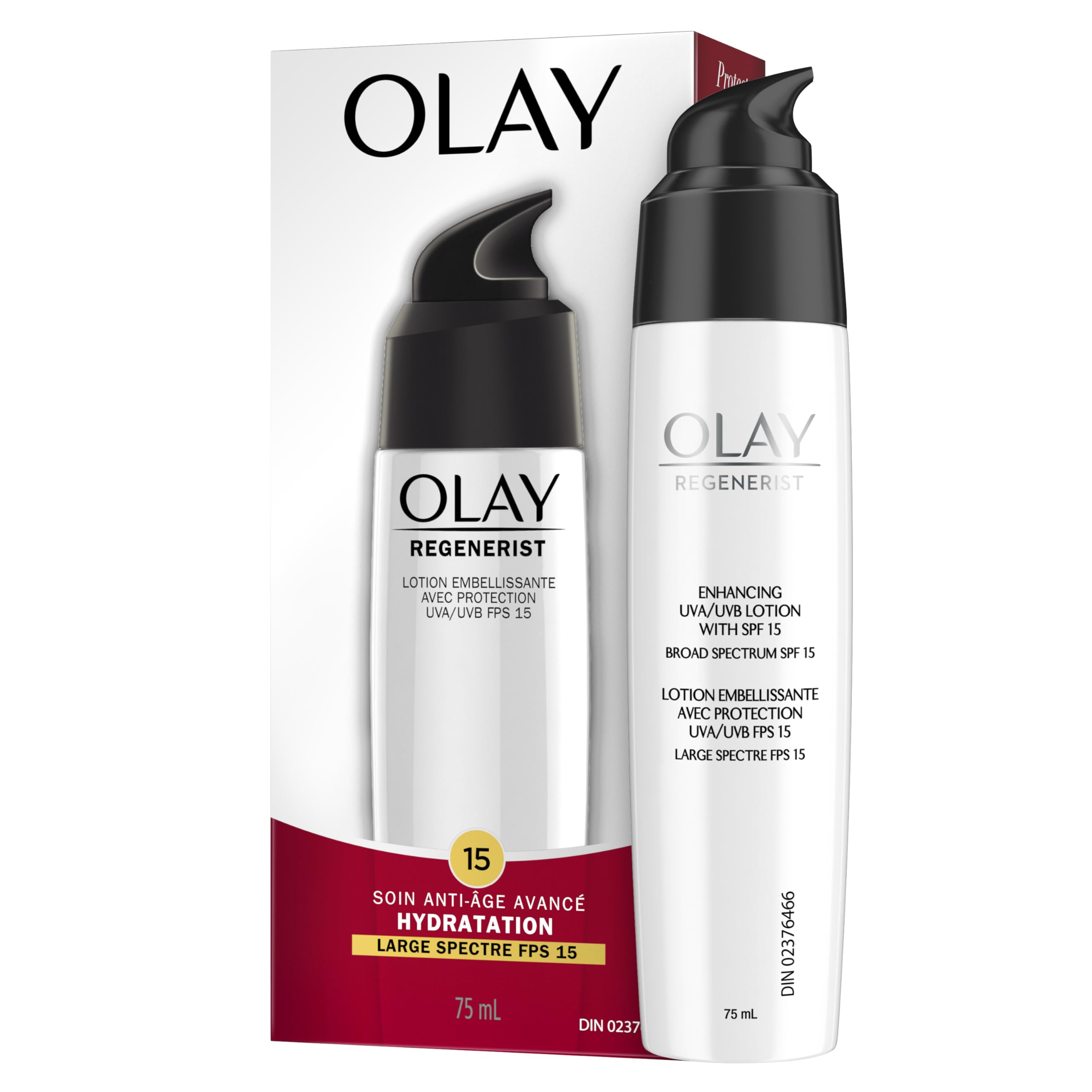 Olay front packaging showing tube and SPF benefit
