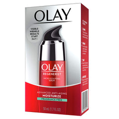 Olay pump dispenser detail illustrating easy, controlled serum dosing benefit