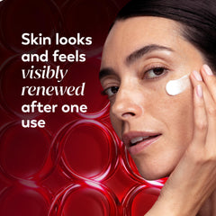Olay cream on fingertip ready to apply for instant comfort