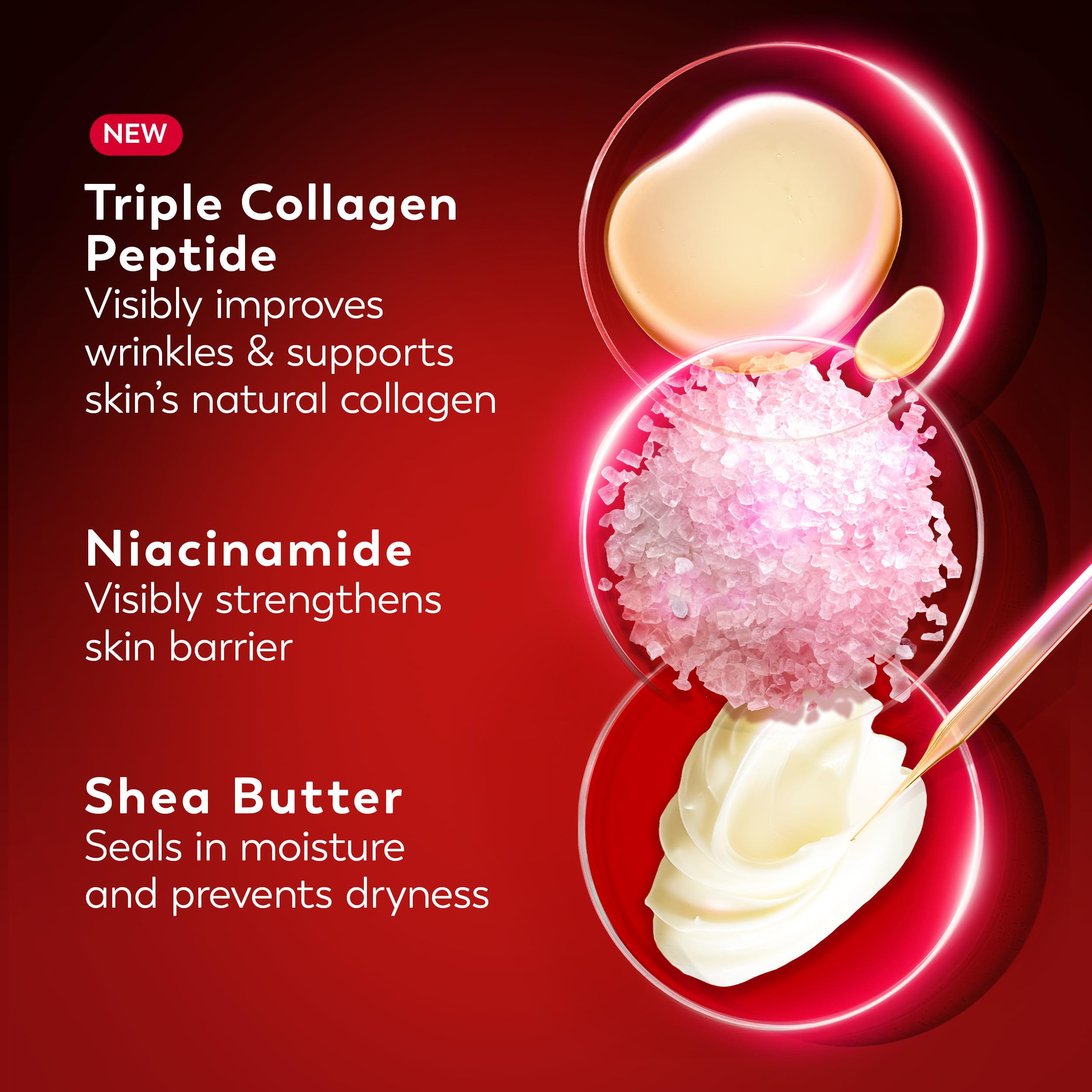Olay close-up of thick cream texture demonstrating cushiony absorption