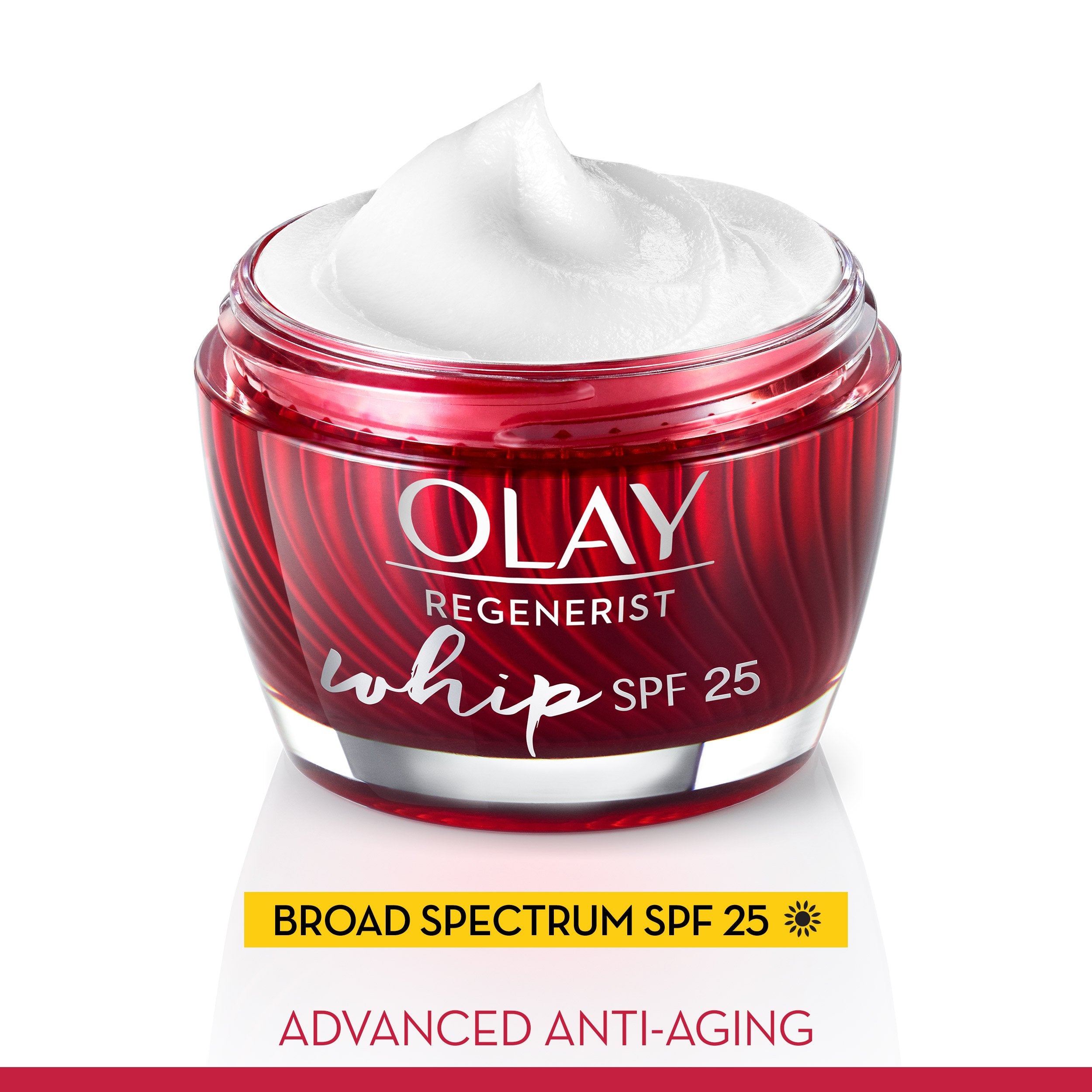 Olay jar open with cap showing formula readiness and convenience
