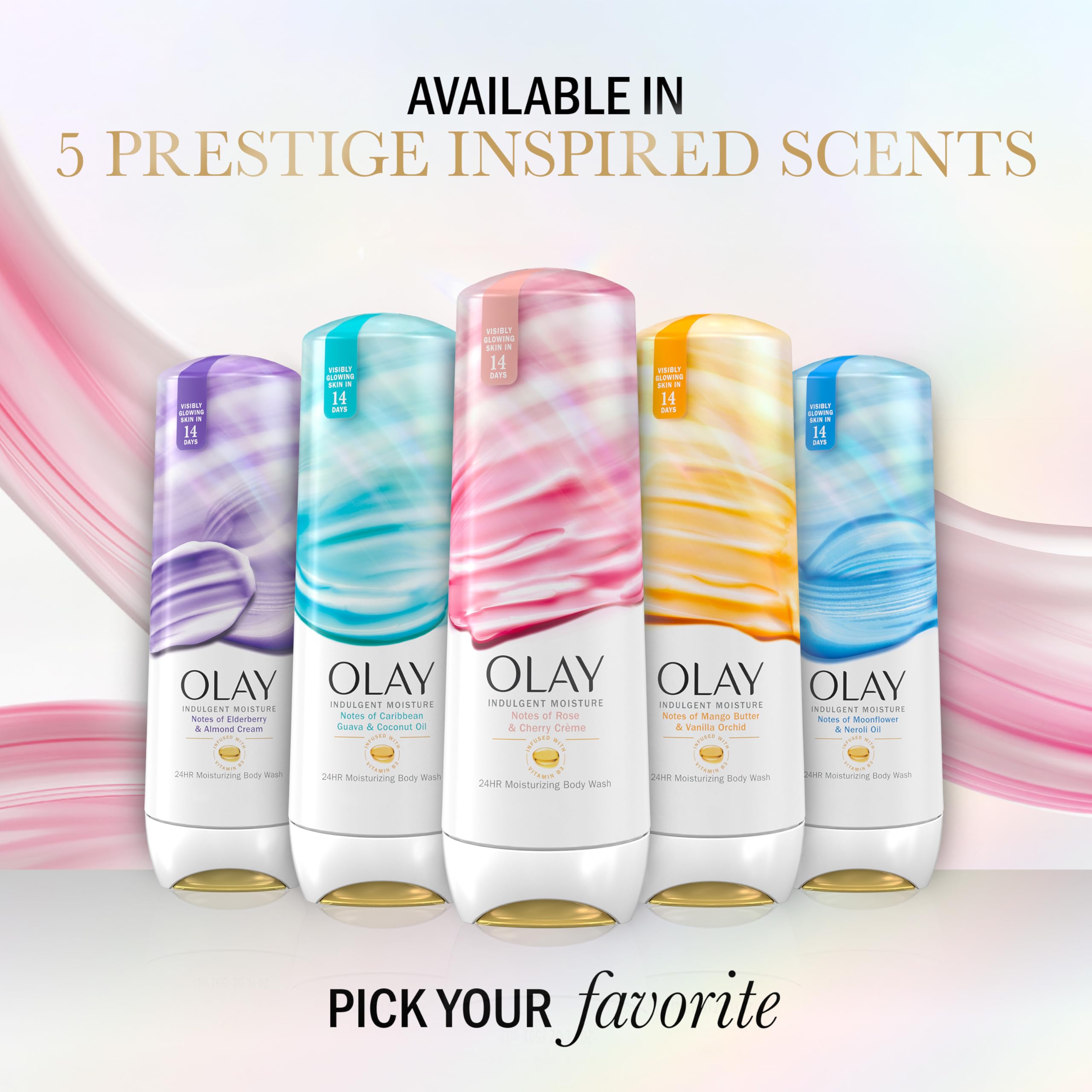 Olay rose and cherry props representing the fragrance notes