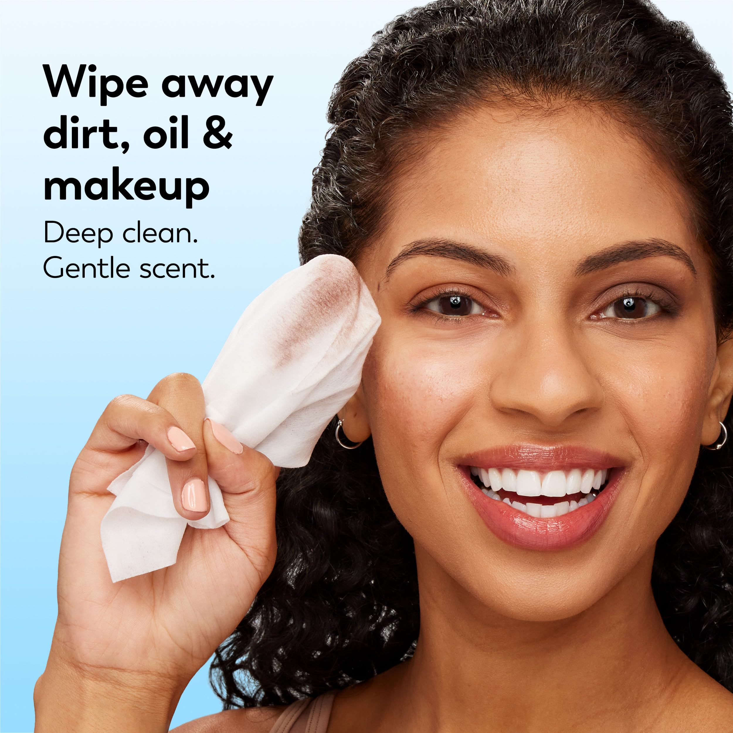Close-up of Olay wipe texture that lifts makeup and debris effectively