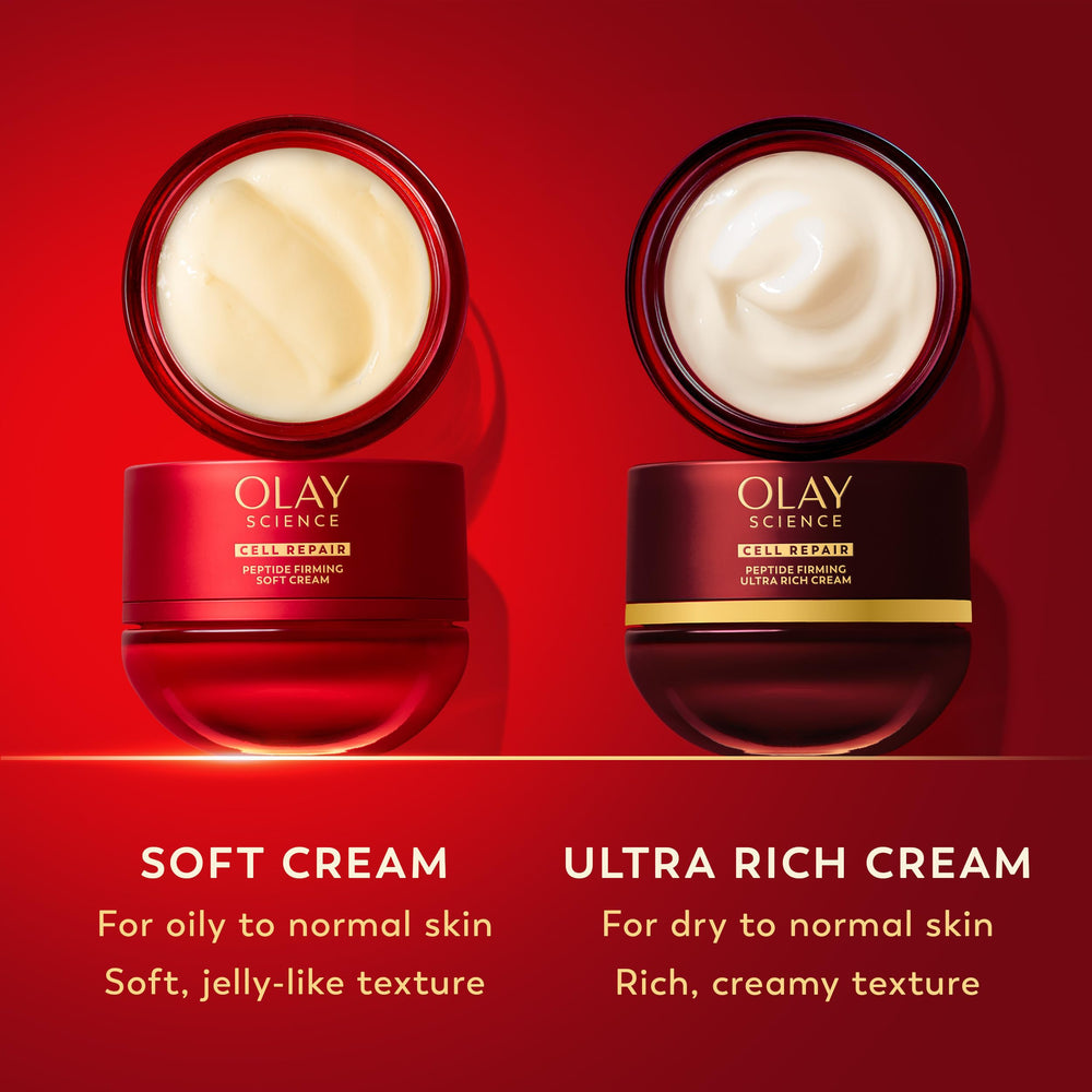 Olay Science styled in a bathroom setting conveying luxury routine uplift benefit