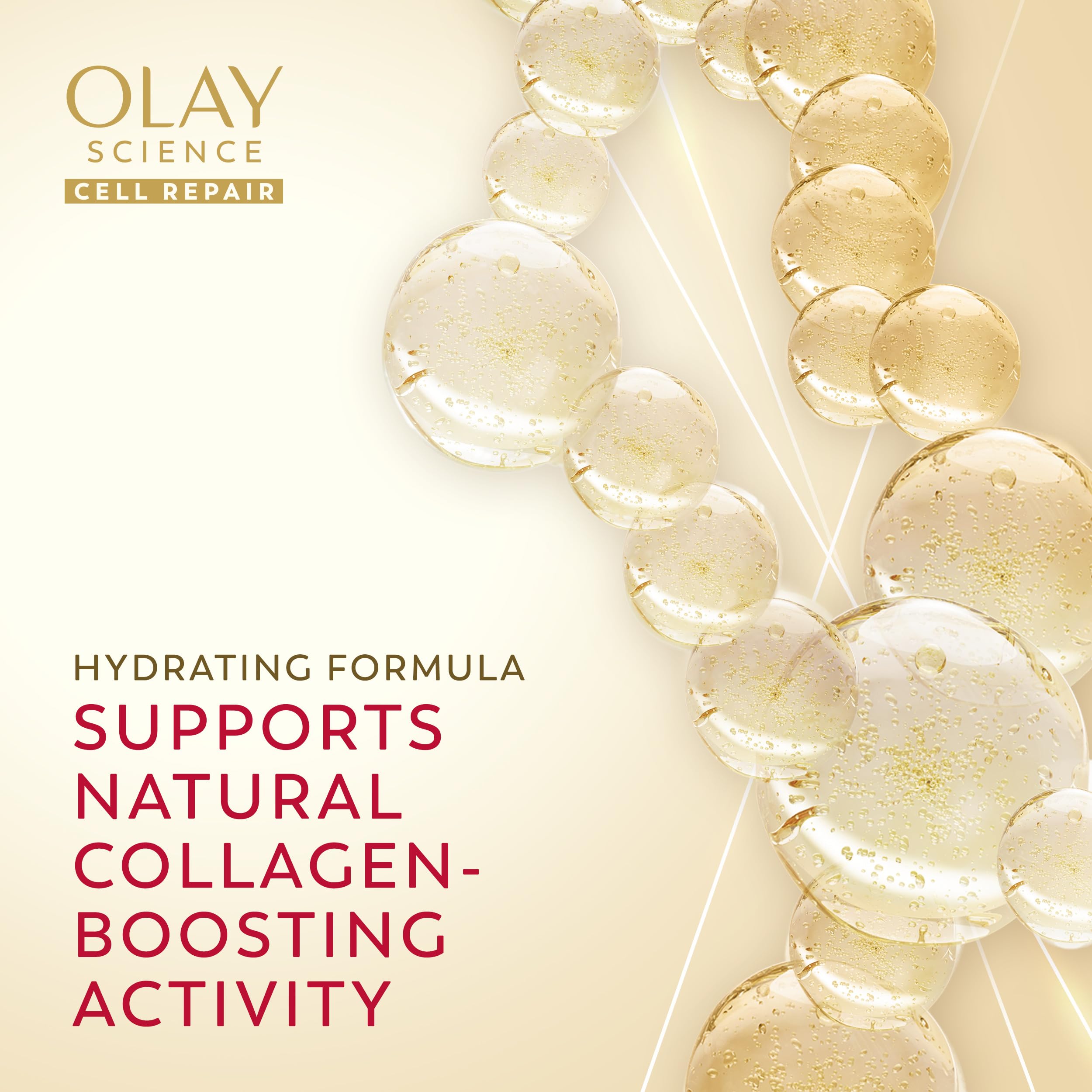 Olay Science packaging label detail showing ingredient claims for informed choice benefit