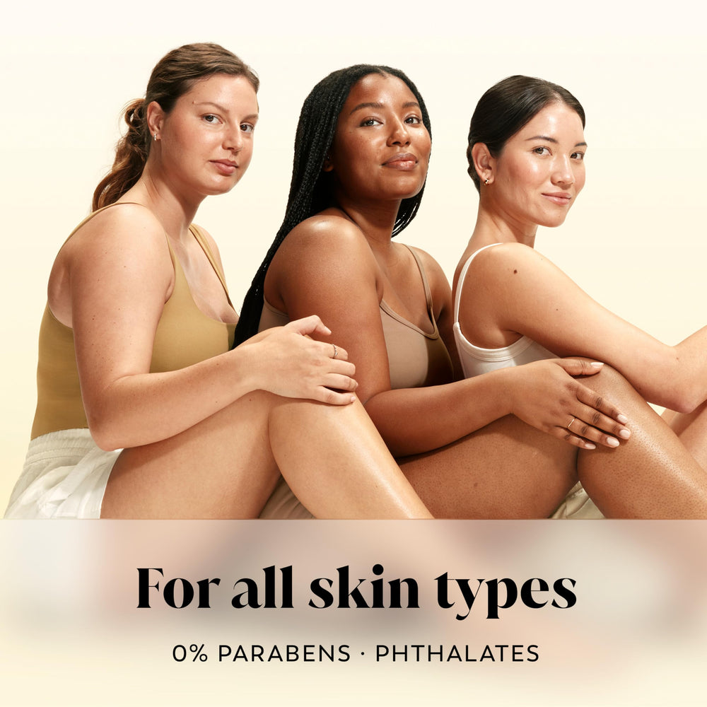 Olay size comparison with hand demonstrating 33 fl oz value and longevity