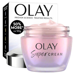 Olay front jar showing clean packaging and 2.6 oz value size benefit