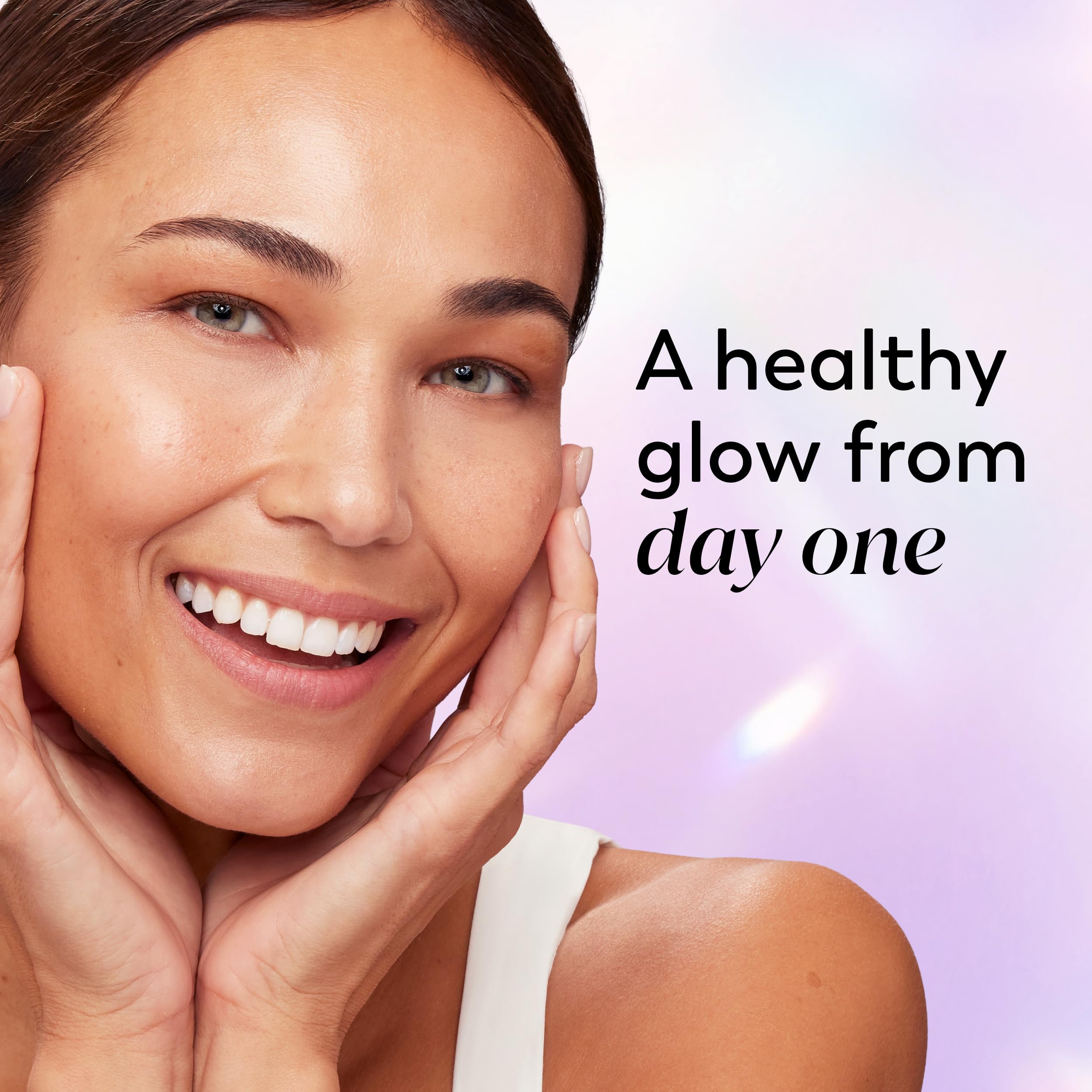 Morning routine scene with Olay delivering a fresh dewy finish benefit