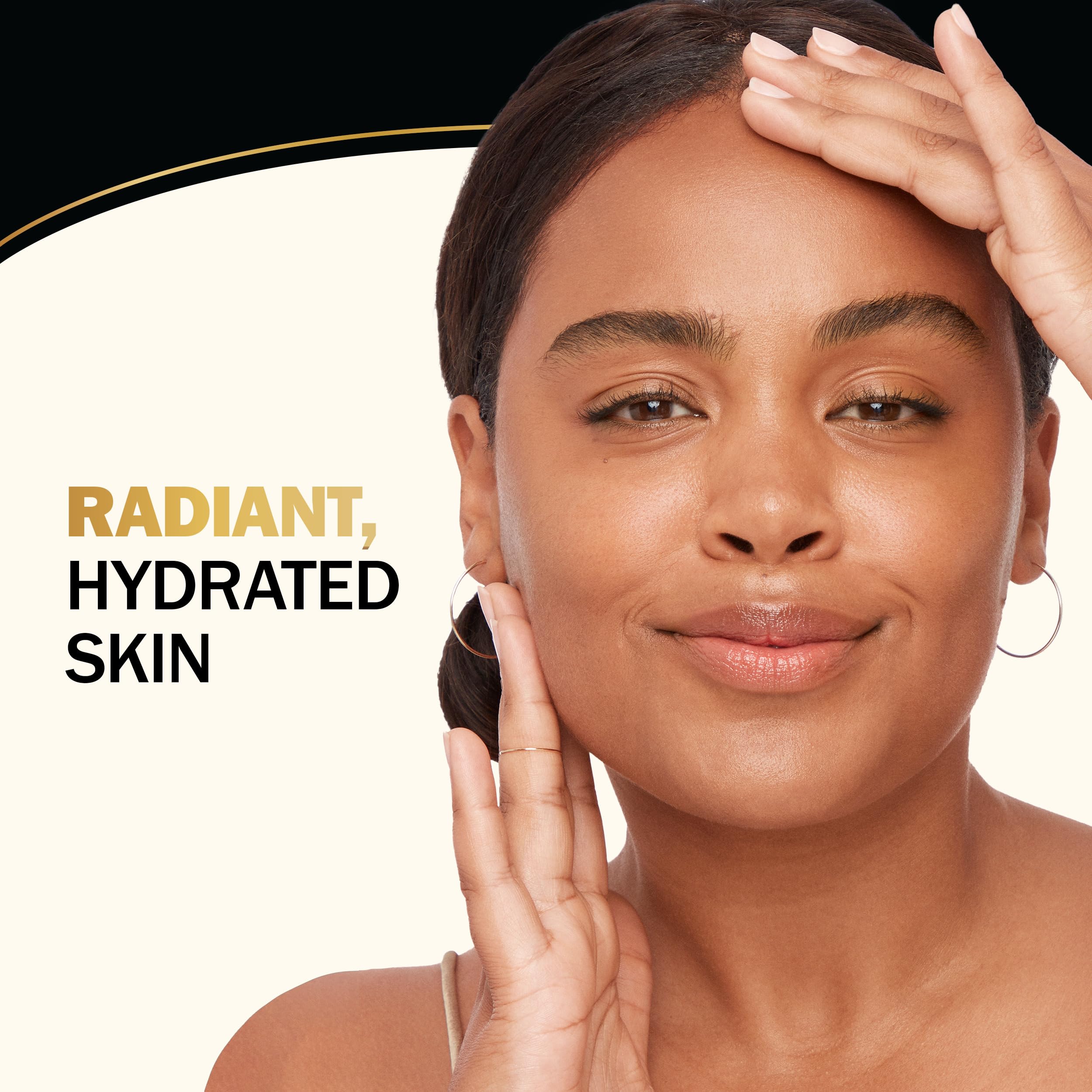 Olay Total Effects cream applied to cheek to show lightweight finish