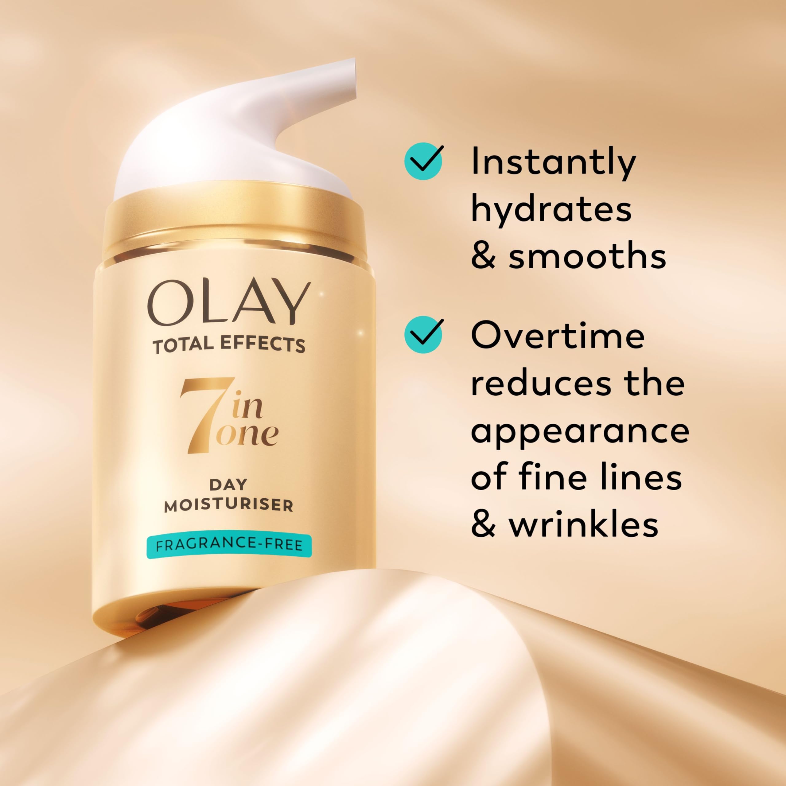 Olay Total Effects open jar showing cream texture and lightweight feel