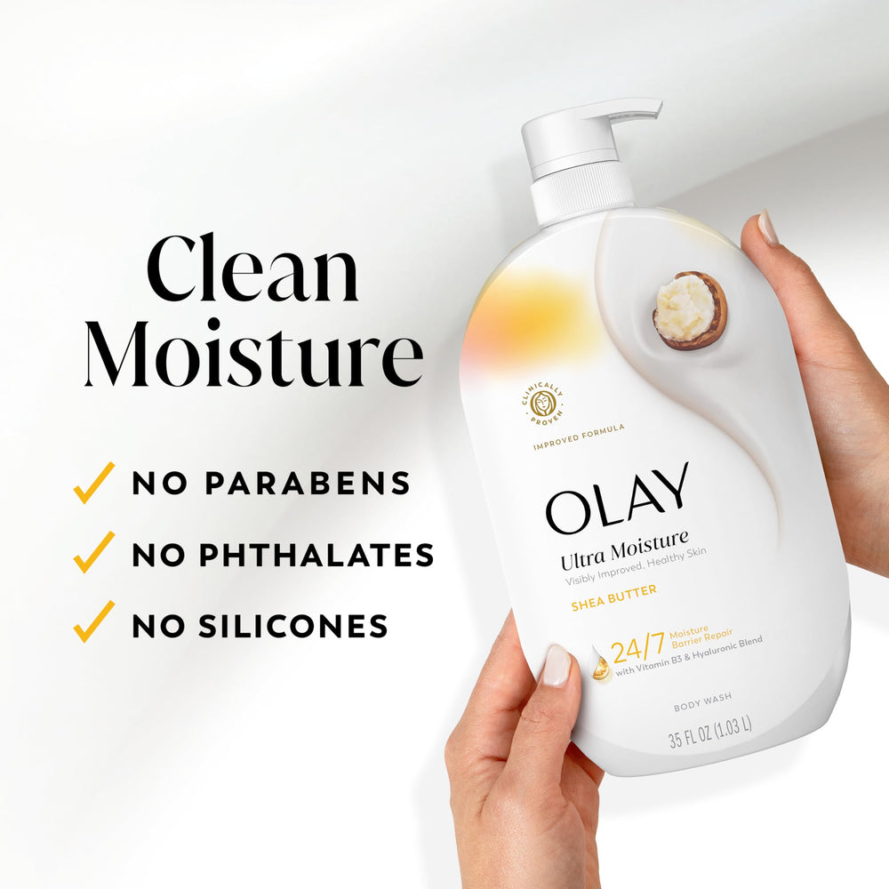 Person using Olay in shower illustrating daily moisturizing routine