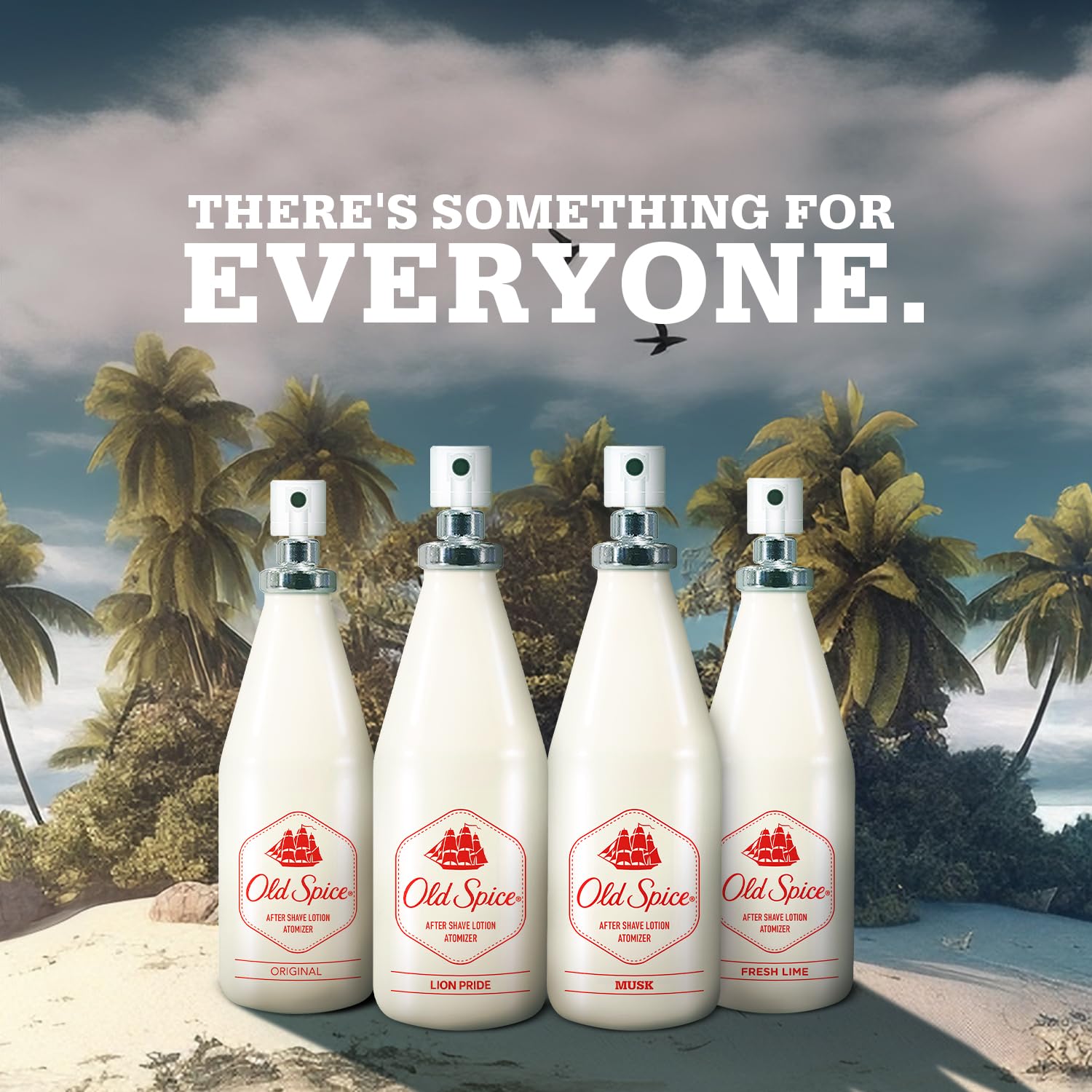 Old Spice atomizer back label with ingredients and usage information