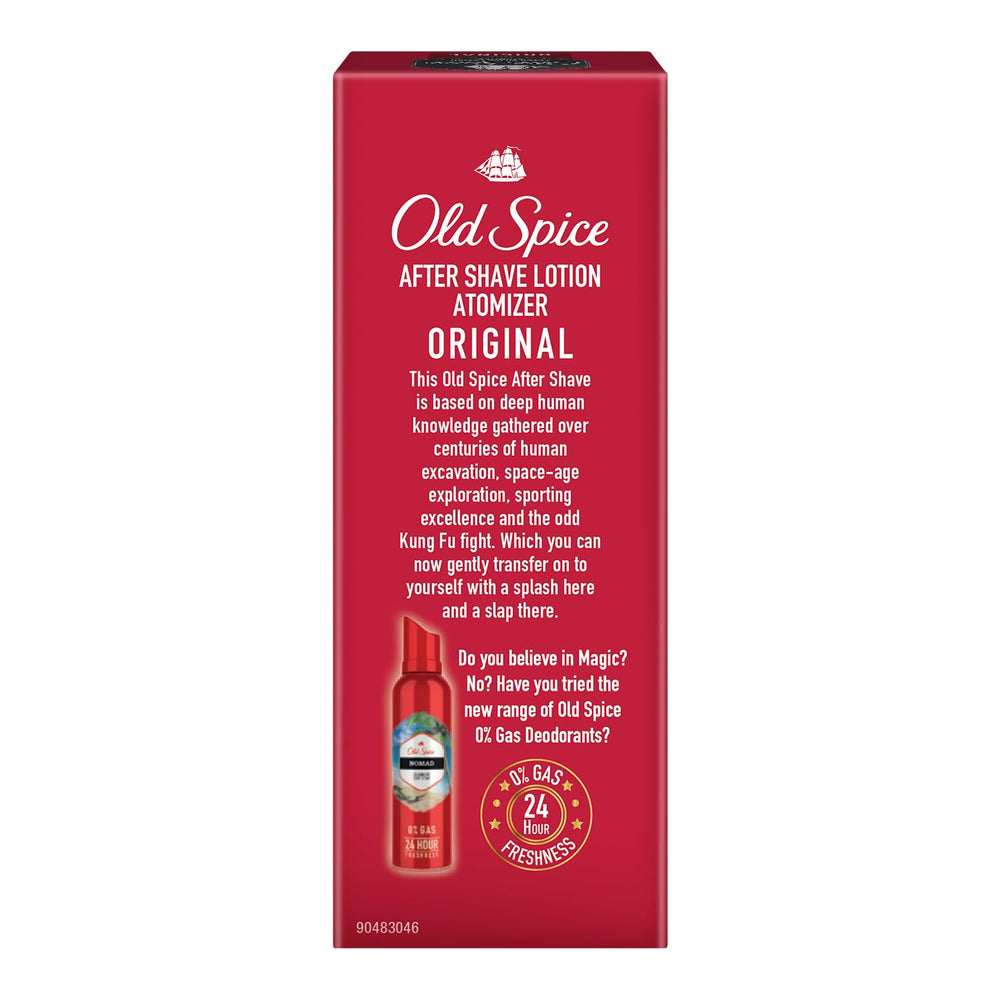 Old Spice atomizer used during grooming conveying refreshed confidence