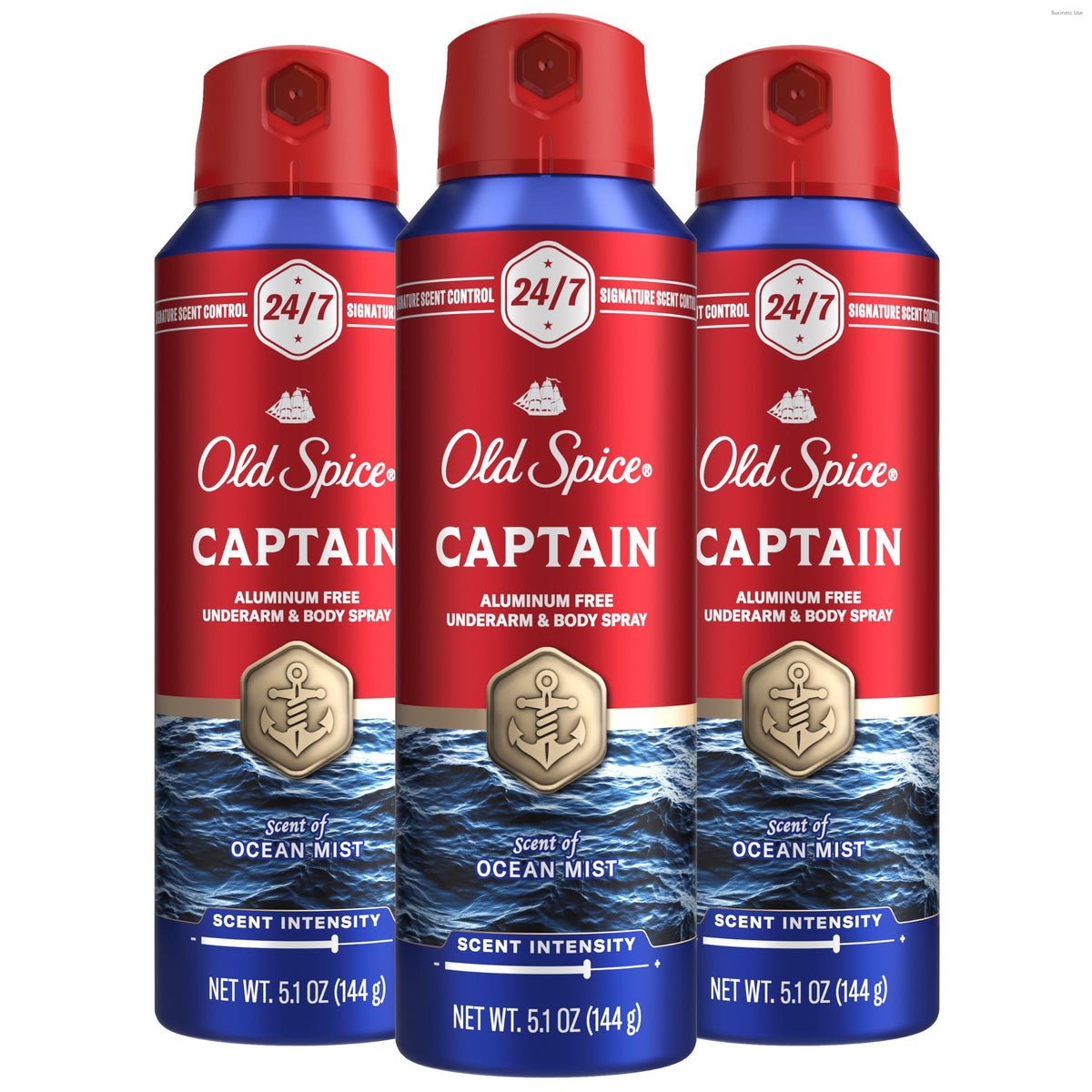 Old Spice Captain front packaging showing bold branding and size benefit