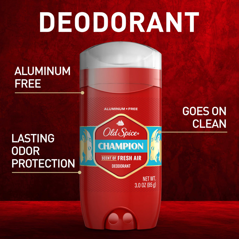 Old Spice Champion close-up of deodorant stick texture for smooth, even application