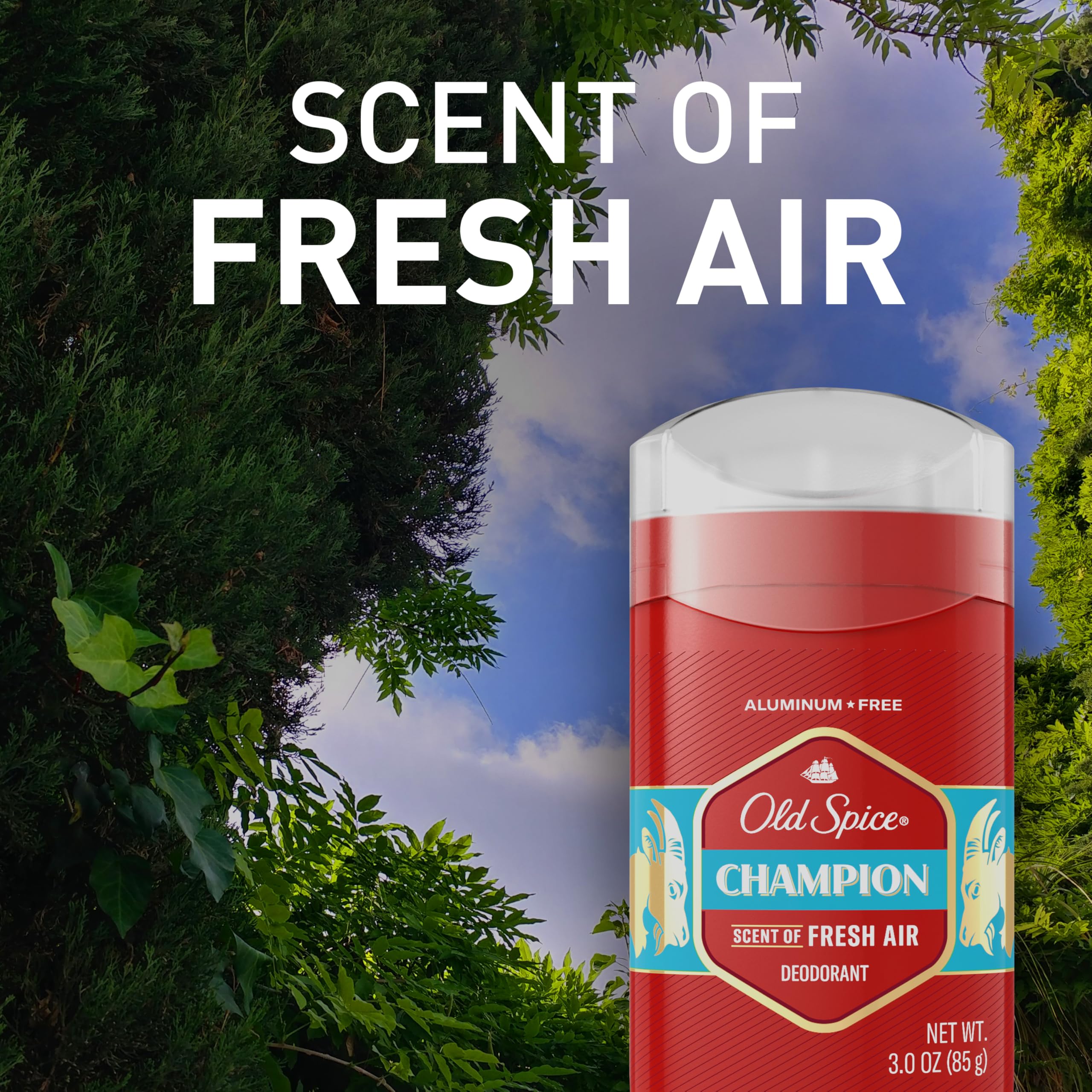 Old Spice Champion three-pack arranged to highlight convenient multi-pack supply