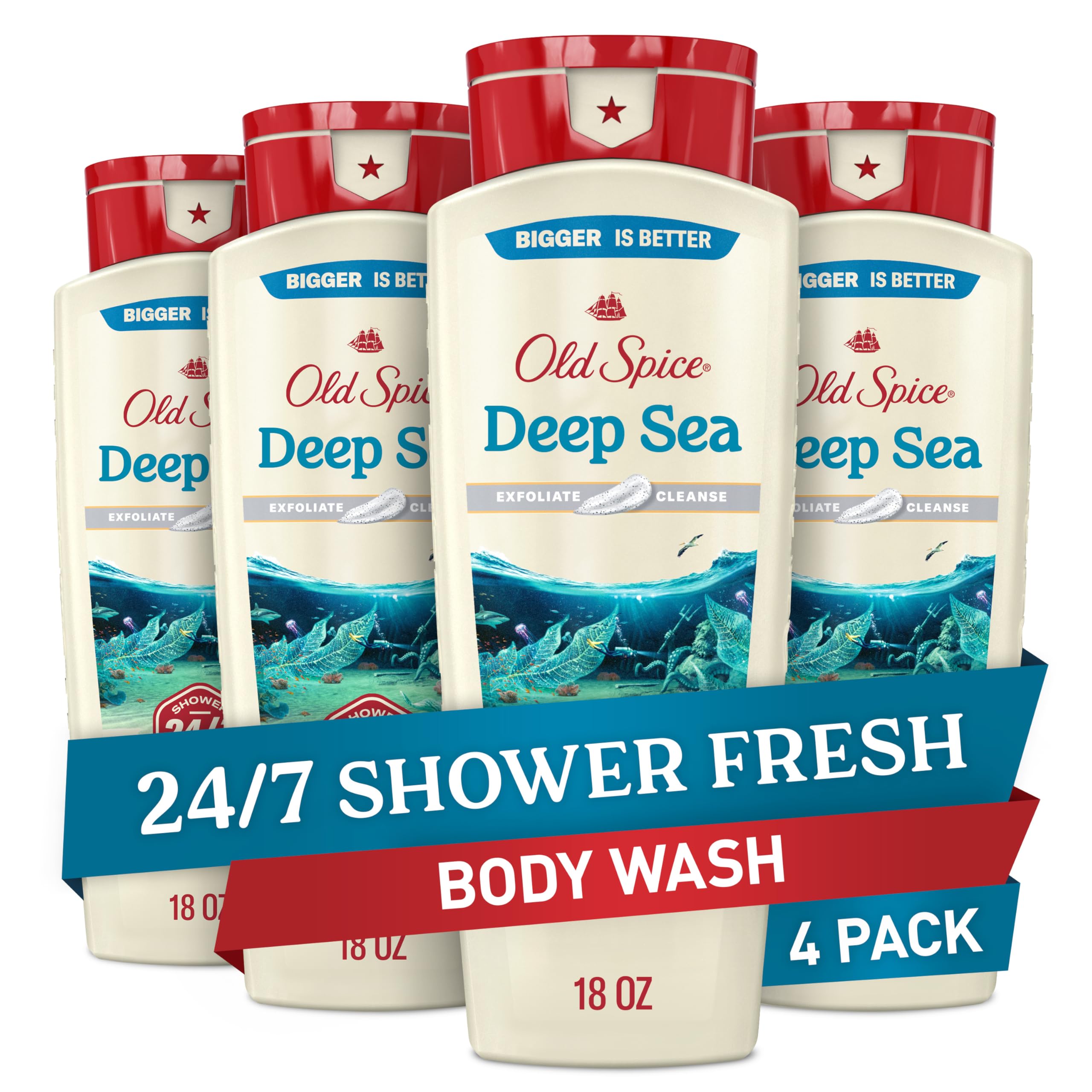 Old Spice bottle front packaging showing Deep Sea scent for confident freshness
