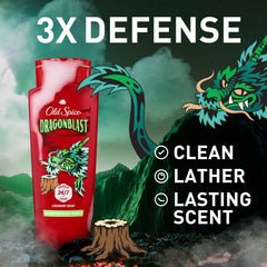 Old Spice Dragonblast back label with ingredients list and usage info