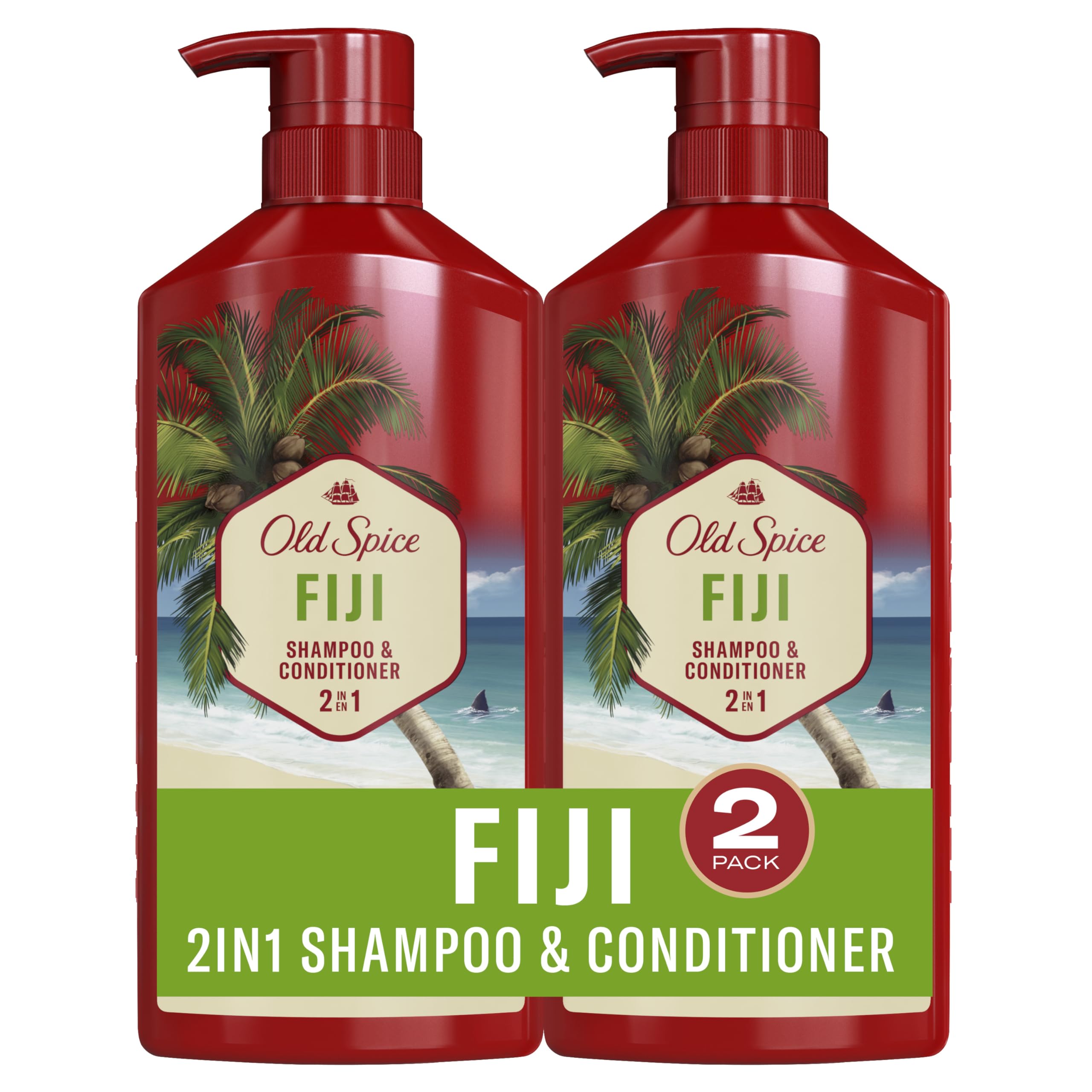 Old Spice Fiji front packaging showing scent and volume benefit