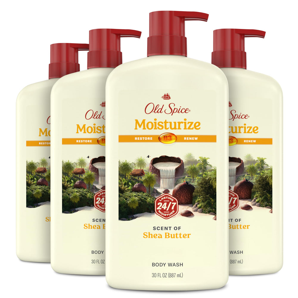 Old Spice front packaging showing bottle and brand, clear product identity and shelf appeal