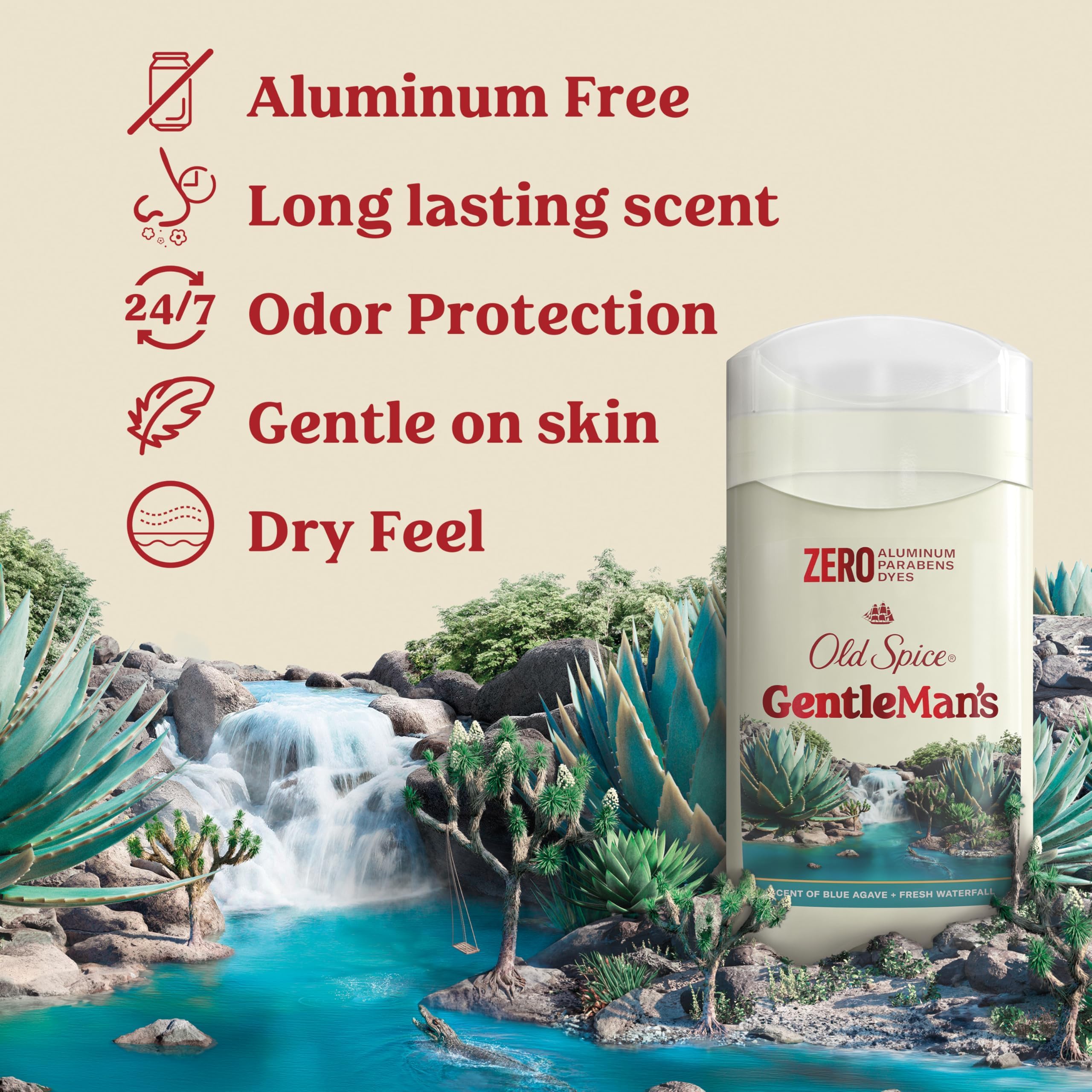 Old Spice GentleMan's stick close-up highlighting smooth glide and dry feel