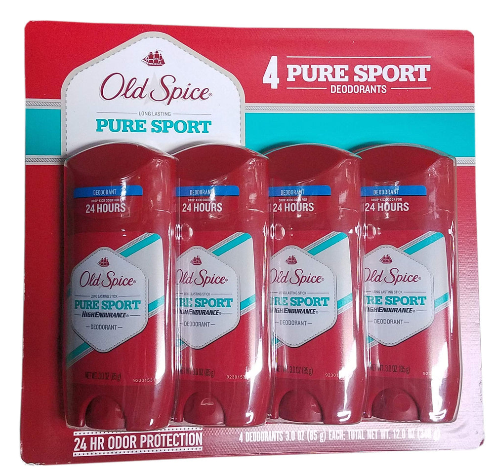 Old Spice front packaging showing clear product and long-lasting protection
