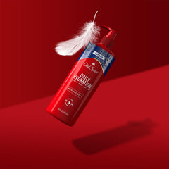 Old Spice lotion being applied to hand showing fast hydration benefit