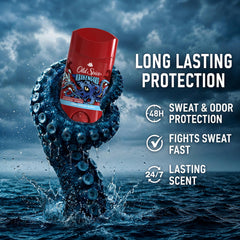 Old Spice Krakengard back label displaying ingredients and usage benefits