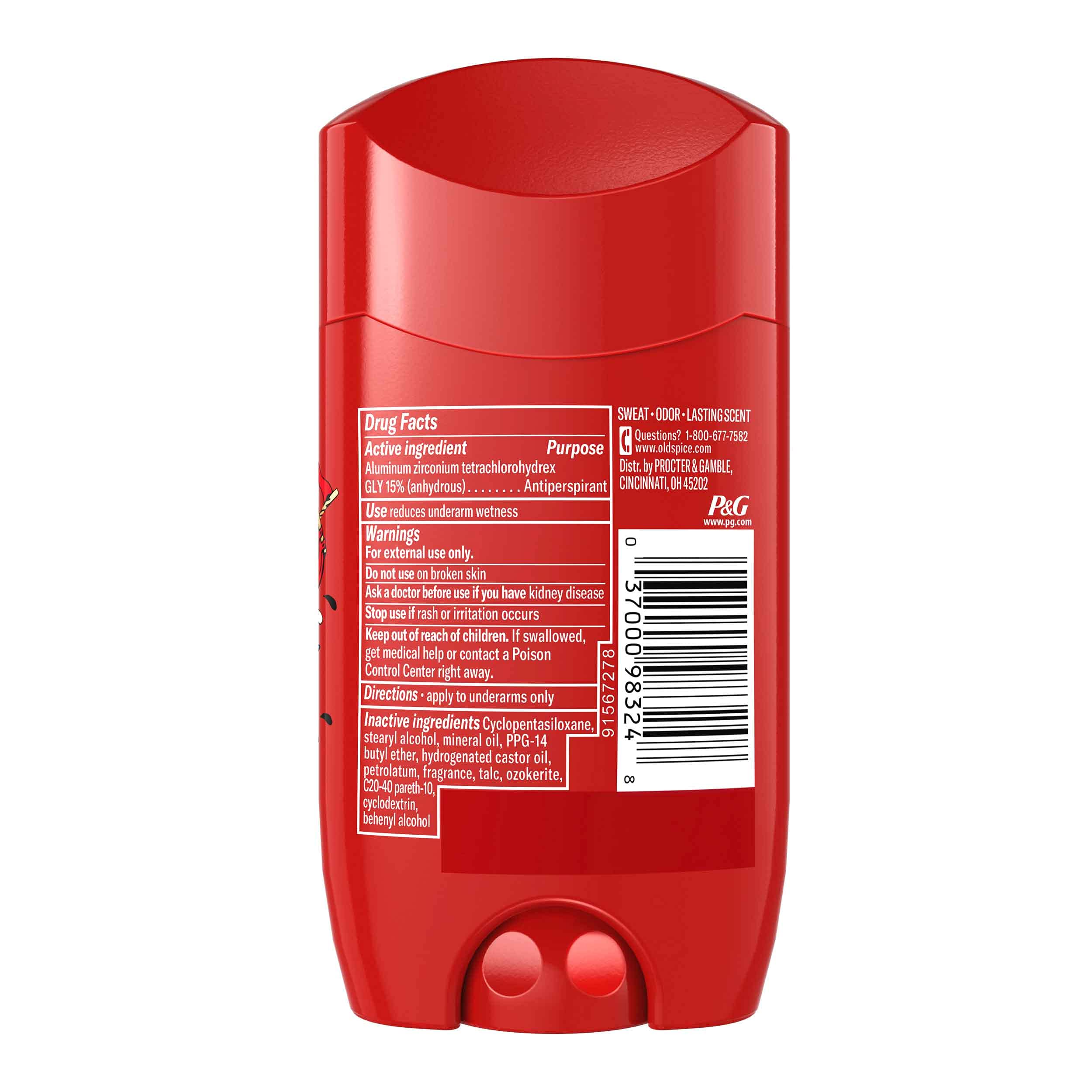 Old Spice Krakengard label and ingredients panel clarifying product details and trust benefit