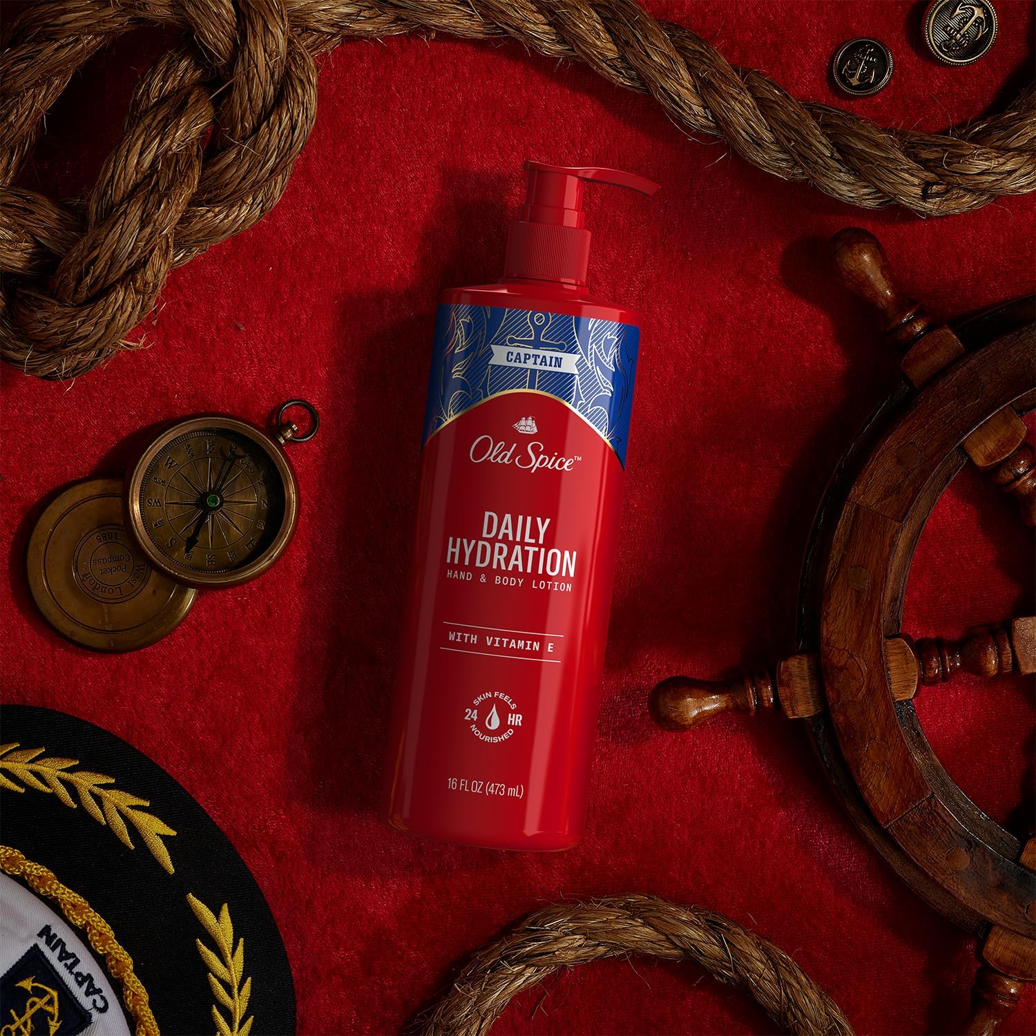 Old Spice label detail showing Vitamin E and product information clearly
