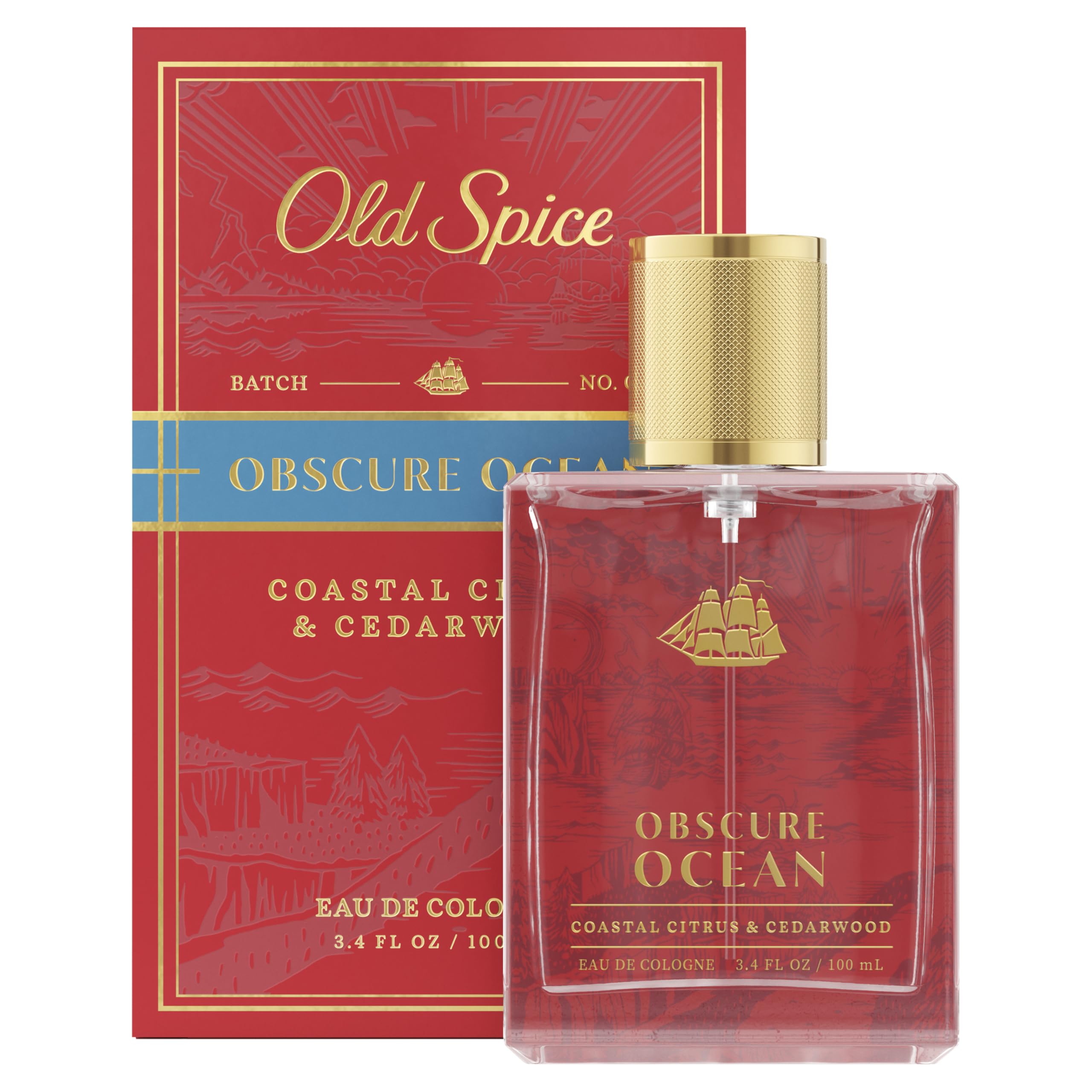 Old Spice Obscure Ocean front bottle showing fresh coastal appeal and confidence