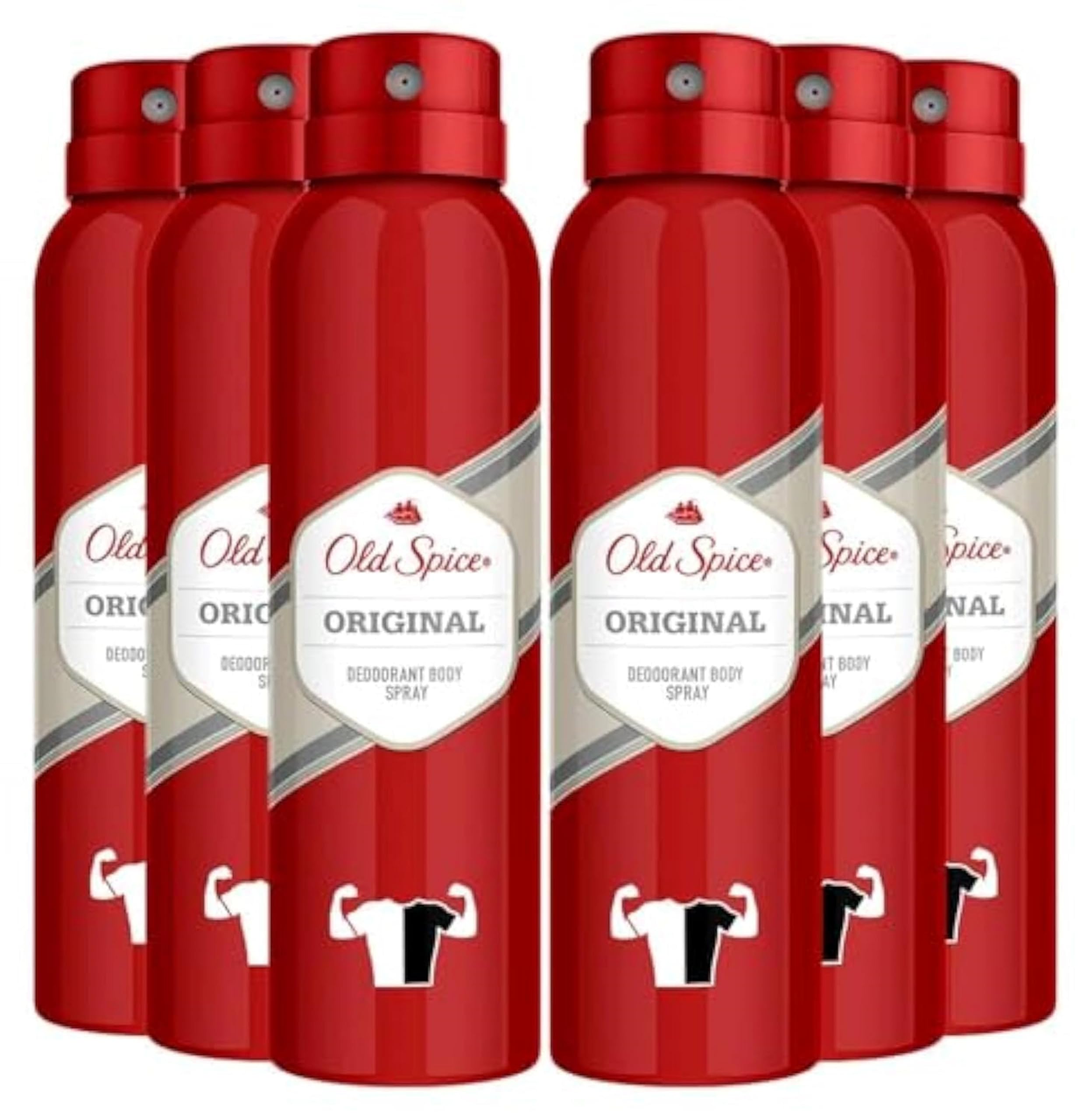 Old Spice front can showing original scent and fast-dry benefit