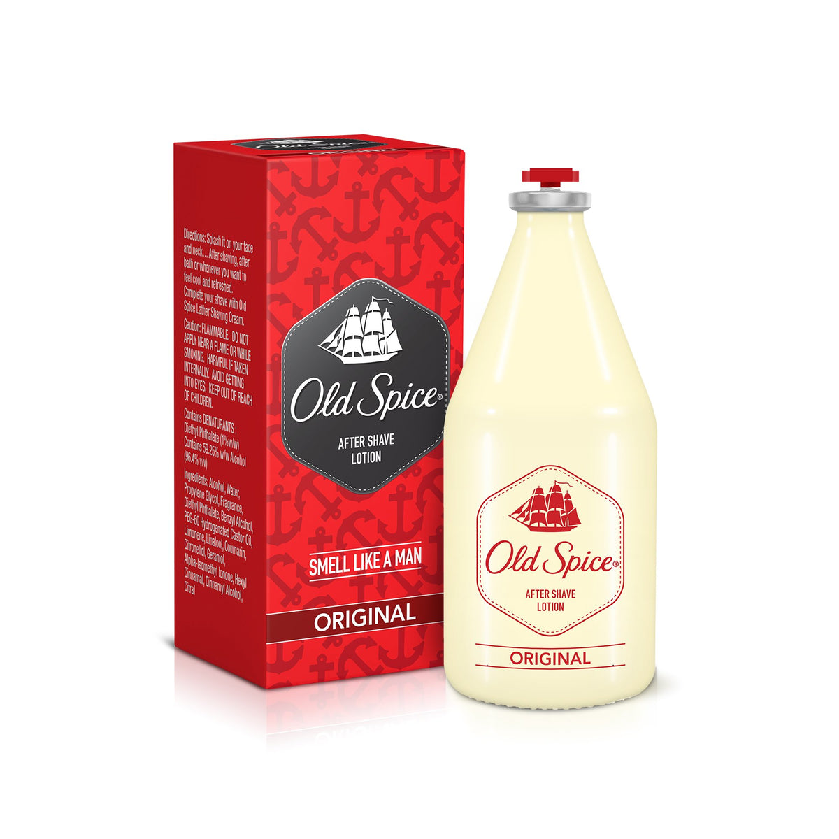 Old Spice bottle front packaging showing size and clean scent benefit