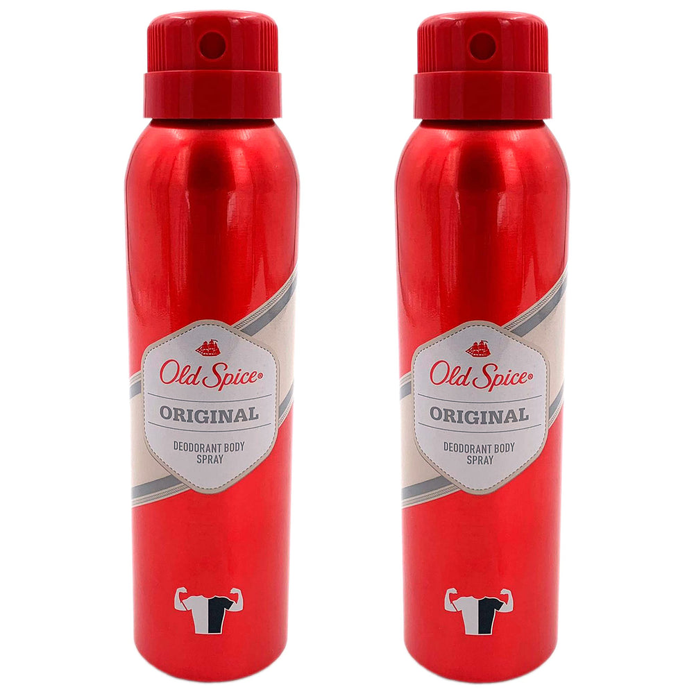 Old Spice front packaging showing two 5.07 oz cans and classic label benefit: recognizable scent