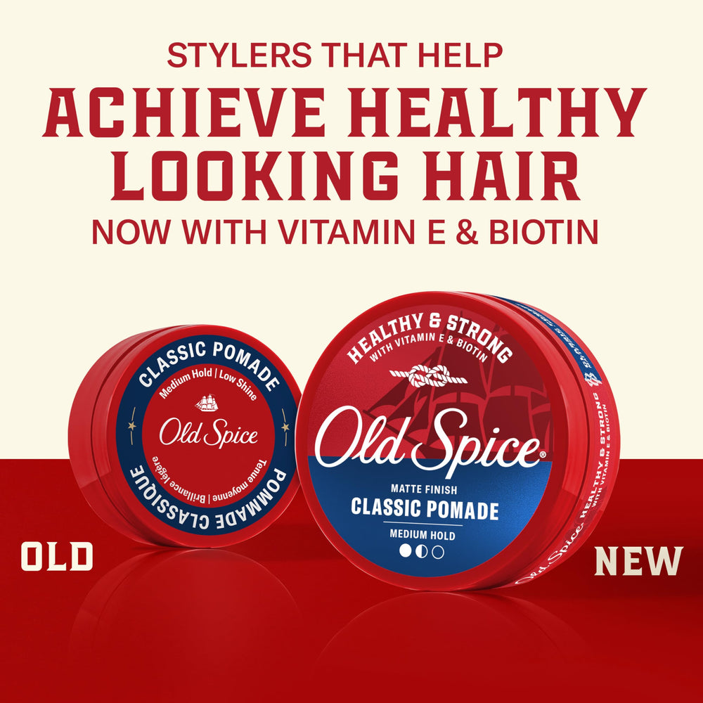 Old Spice open jar texture highlighting smooth pomade consistency and easy spreadability