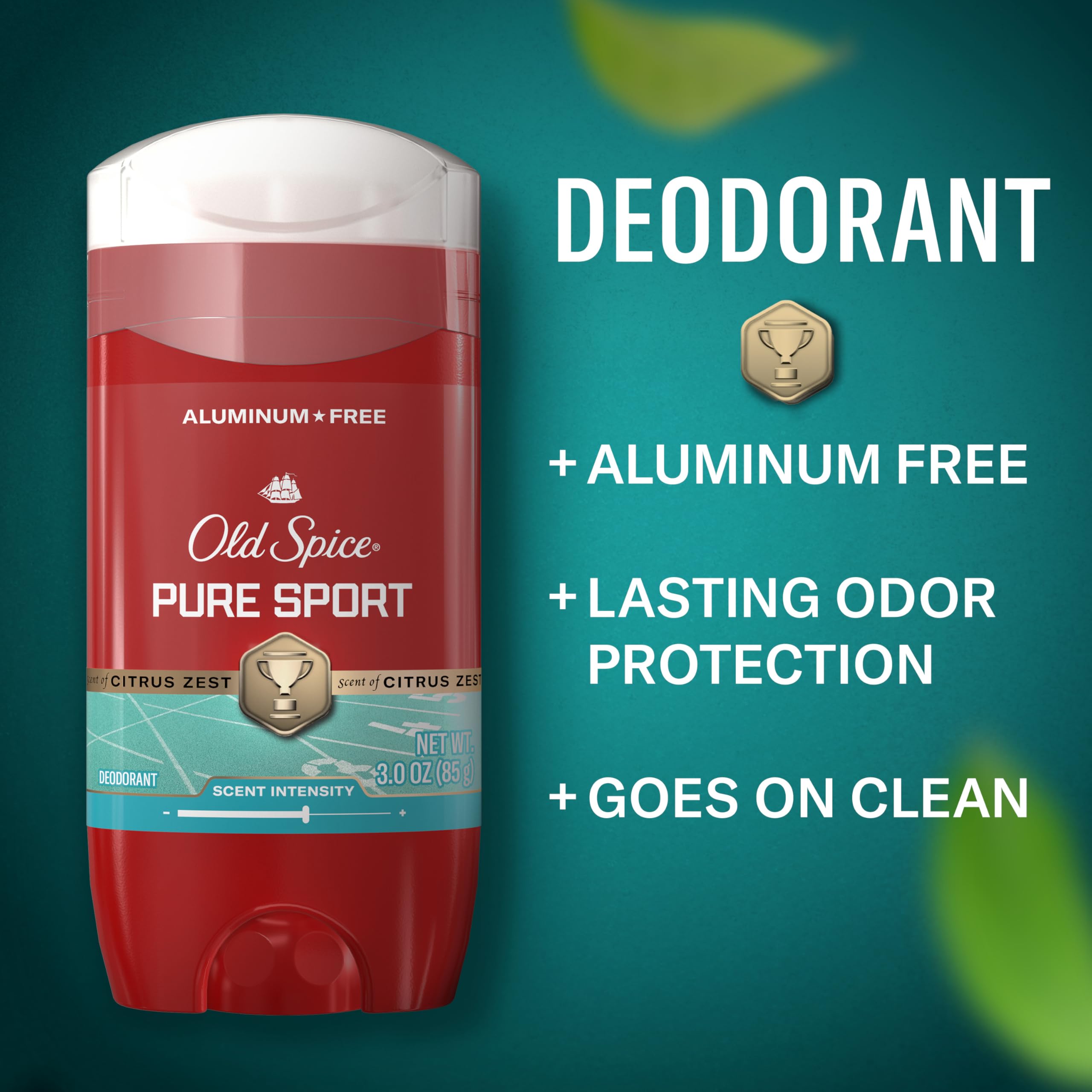 Old Spice Pure Sport back label with ingredients and directions, helping informed purchases