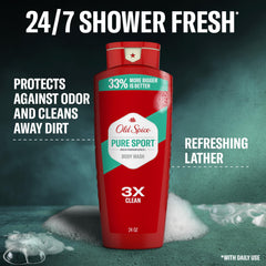 Old Spice Pure Sport back label with ingredients and usage directions displayed