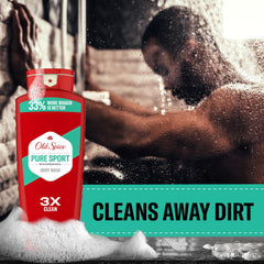 Old Spice Pure Sport rich lather close-up illustrating deep cleansing action