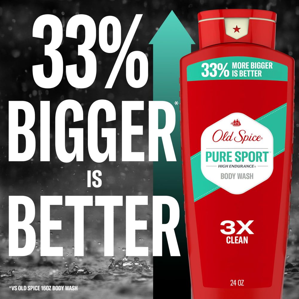Old Spice Pure Sport four bottles arranged highlighting value pack quantity