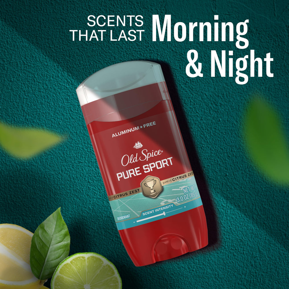 Old Spice Pure Sport displayed on a retail shelf, indicating store-ready packaging