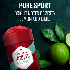 Old Spice Pure Sport+ back label with ingredients and usage directions for confidence