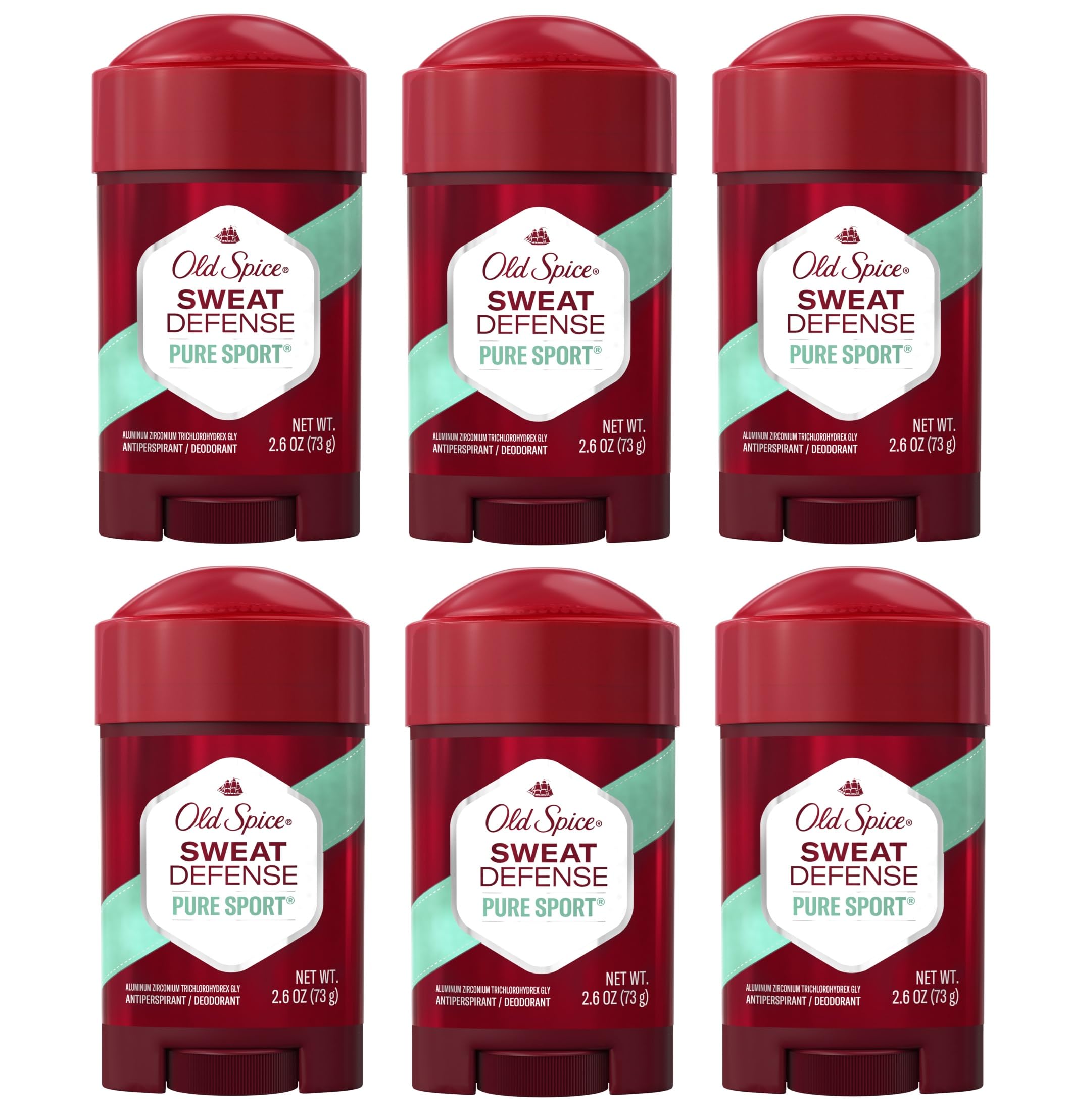 Old Spice Pure Sport+ front packaging showing branding and size benefit