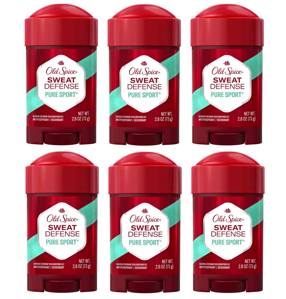 Old Spice Pure Sport+ front packaging showing branding and size benefit