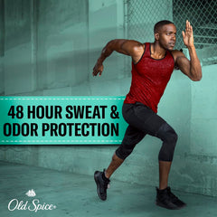 Old Spice Pure Sport+ in hand to show compact 2.6 oz scale for portability