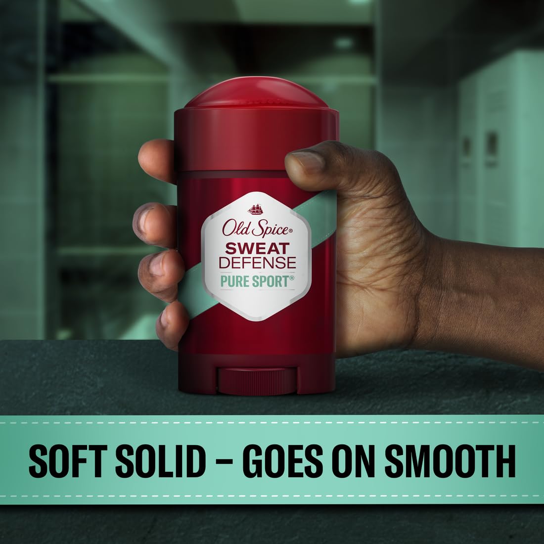Old Spice Pure Sport+ beside a towel after a workout illustrating fresh confidence