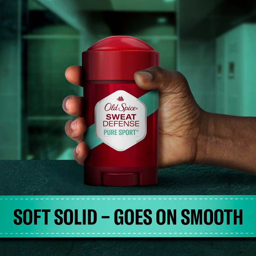 Old Spice Pure Sport+ beside a towel after a workout illustrating fresh confidence