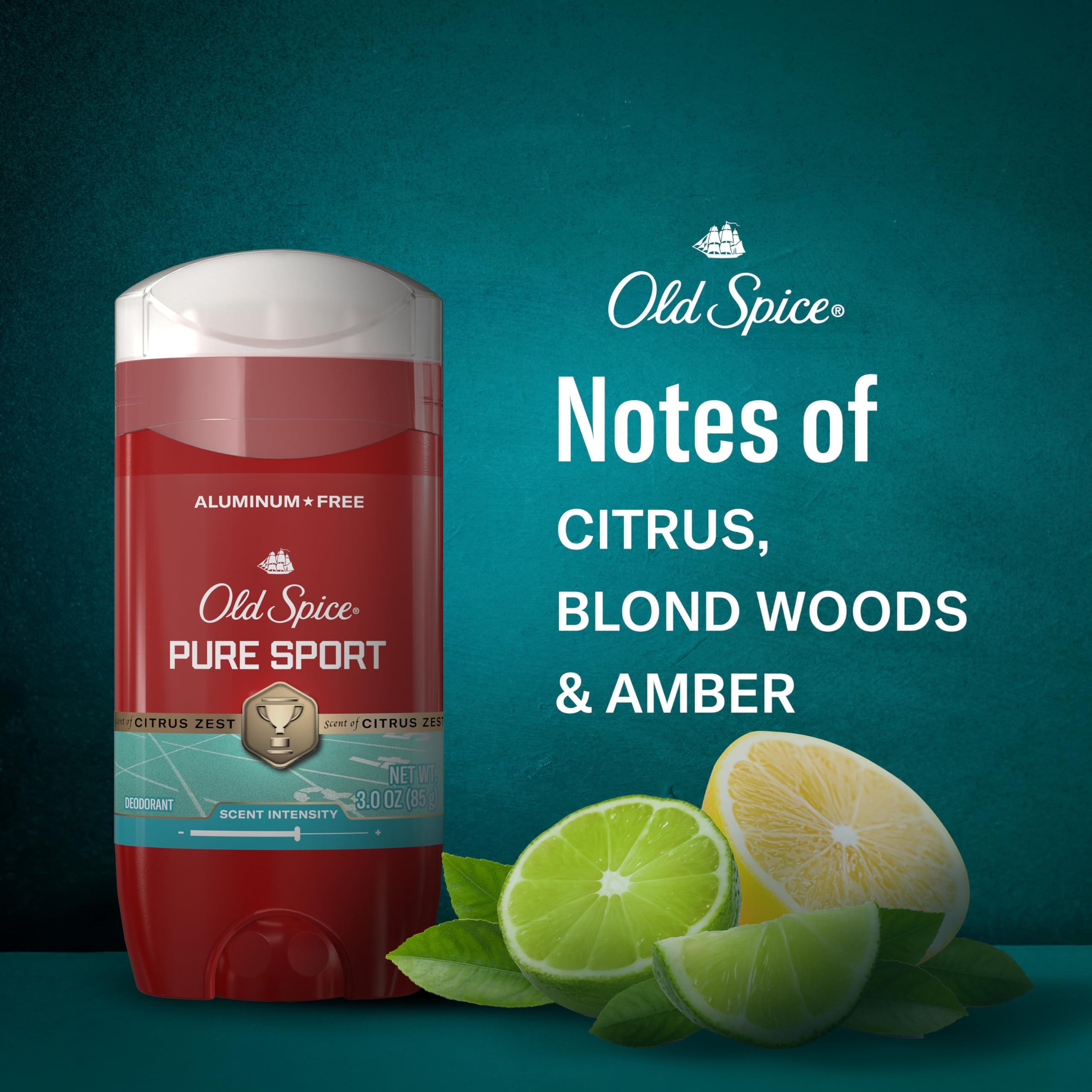 Three Old Spice Pure Sport sticks arranged to show the pack, offering convenient backups