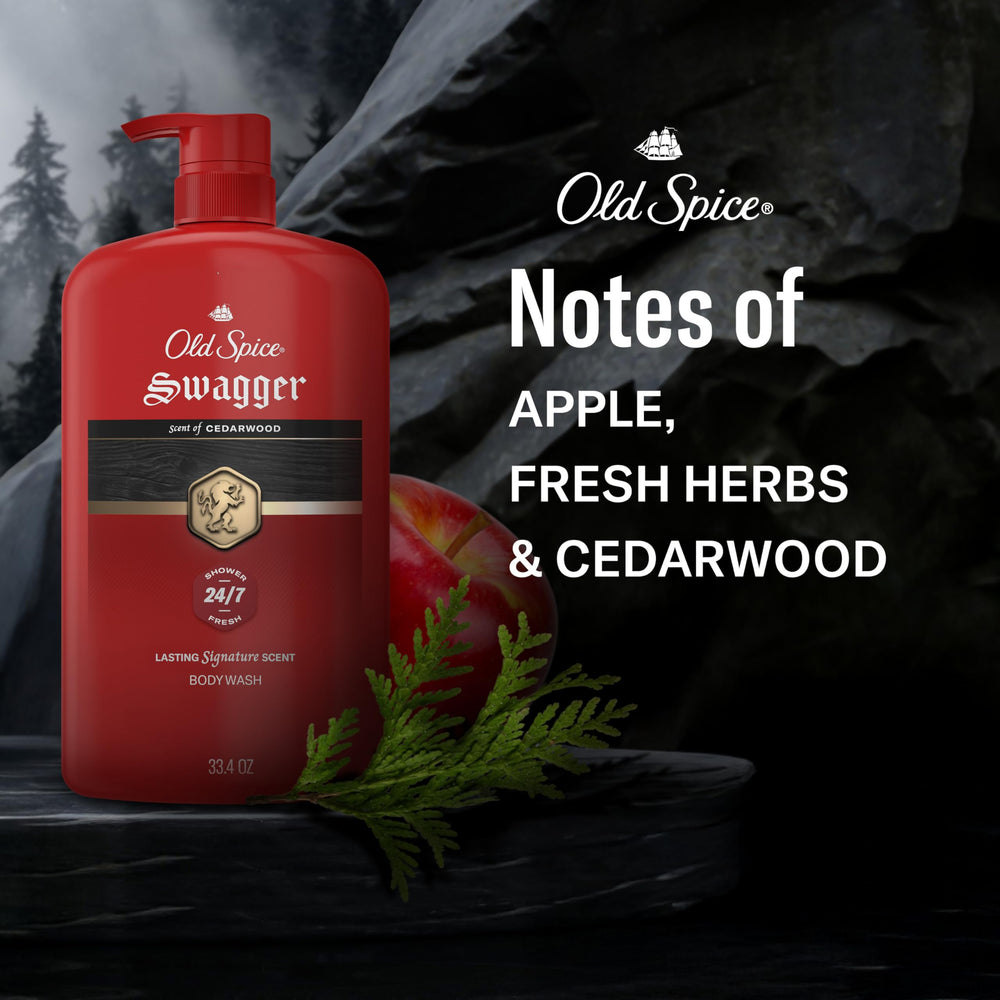 Old Spice Swagger in modern bathroom setting, evokes daily grooming ritual