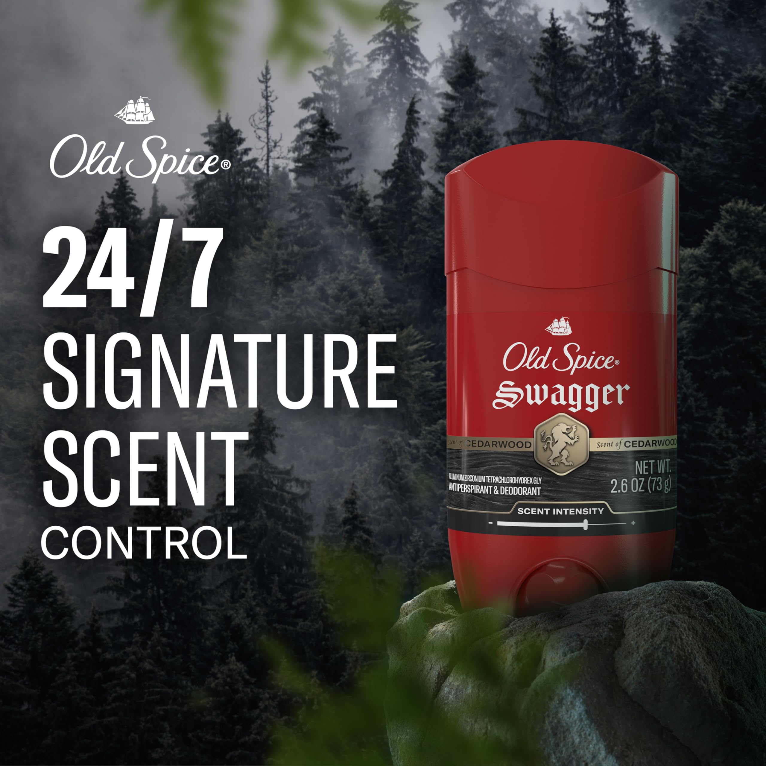 Old Spice Swagger open stick showing white soft-solid for quick application